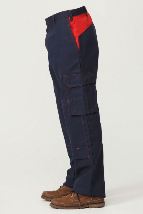 Workwear pants and trousers Red and Navy side view
