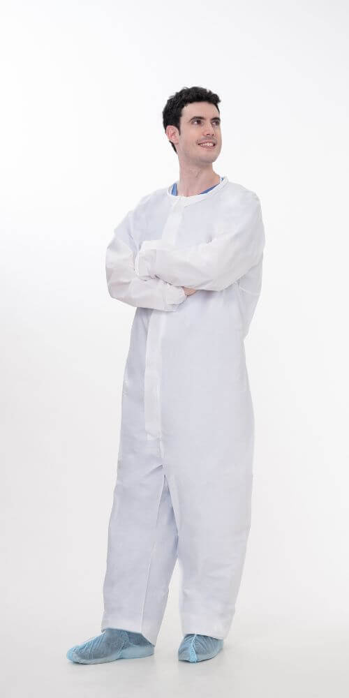 Disposable coverall without tape without shoe cover without hat cover